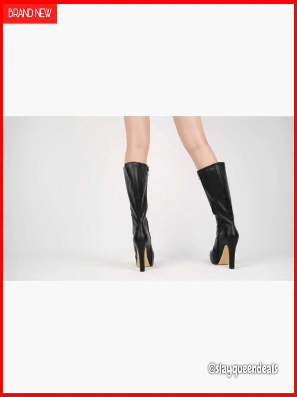 Shoes | Low Platform Block Heel Knee High Boots With Side Zipper | Poshmark